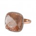 14K Rose Gold MorganiteWith Diamond Ring