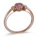 14K Rose Gold Pink Sapphire With Diamond Ring