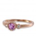 14K Rose Gold Pink Sapphire With Diamond Ring