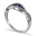 14K White Gold Sapphire With Diamond Ring