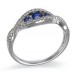 14K White Gold Sapphire With Diamond Ring