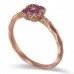 14K Rose Gold Pink Sapphire With Diamond Ring