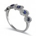 14K White Gold Sapphire With Diamond Ring