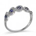 14K White Gold Sapphire With Diamond Ring