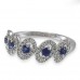 14K White Gold Sapphire With Diamond Ring