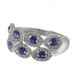 14K White Gold Sapphire With Diamond Ring