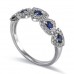 14K White Gold Sapphire With Diamond Ring