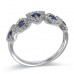 14K White Gold Sapphire With Diamond Ring