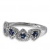 14K White Gold Sapphire With Diamond Ring