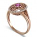 14K Rose Gold Ruby With Diamond Ring