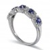 14K White Gold Sapphire With Diamond Ring