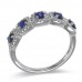 14K White Gold Sapphire With Diamond Ring