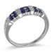 14K White Gold Sapphire With Diamond Ring