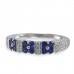 14K White Gold Sapphire With Diamond Ring