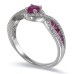 14K White Gold Ruby With Diamond Ring