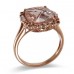 14K Rose Gold MorganiteWith Diamond Ring