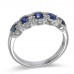 14K White Gold Sapphire With Diamond Ring