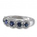 14K White Gold Sapphire With Diamond Ring