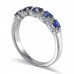 14K White Gold Sapphire With Diamond Ring