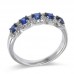 14K White Gold Sapphire With Diamond Ring