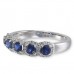 14K White Gold Sapphire With Diamond Ring