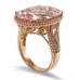 14K Rose Gold MorganiteWith Diamond Ring