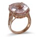 14K Rose Gold MorganiteWith Diamond Ring