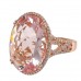 14K Rose Gold MorganiteWith Diamond Ring