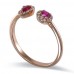 14K Rose Gold Ruby With Diamond Ring