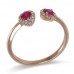 14K Rose Gold Ruby With Diamond Ring