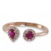 14K Rose Gold Ruby With Diamond Ring