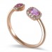 14K Rose Gold Pink Sapphire With Diamond Ring