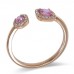 14K Rose Gold Pink Sapphire With Diamond Ring