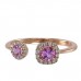 14K Rose Gold Pink Sapphire With Diamond Ring