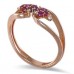 14K Rose Gold Ruby With Diamond Ring