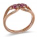 14K Rose Gold Ruby With Diamond Ring