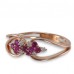 14K Rose Gold Ruby With Diamond Ring