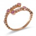 14K Rose Gold Pink Sapphire With Diamond Ring