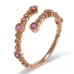 14K Rose Gold Pink Sapphire With Diamond Ring