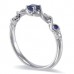 14K White Gold Sapphire With Diamond Ring