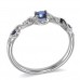 14K White Gold Sapphire With Diamond Ring