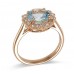 14K Rose Gold Aquamarine With Diamond Ring