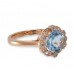 14K Rose Gold Aquamarine With Diamond Ring