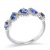 14K White Gold Sapphire With Diamond Ring