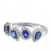 14K White Gold Sapphire With Diamond Ring