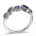 14K White Gold Sapphire With Diamond Ring