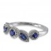 14K White Gold Sapphire With Diamond Ring