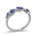 14K White Gold Sapphire With Diamond Ring