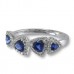 14K White Gold Sapphire With Diamond Ring