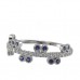 14K White Gold Sapphire With Diamond Ring